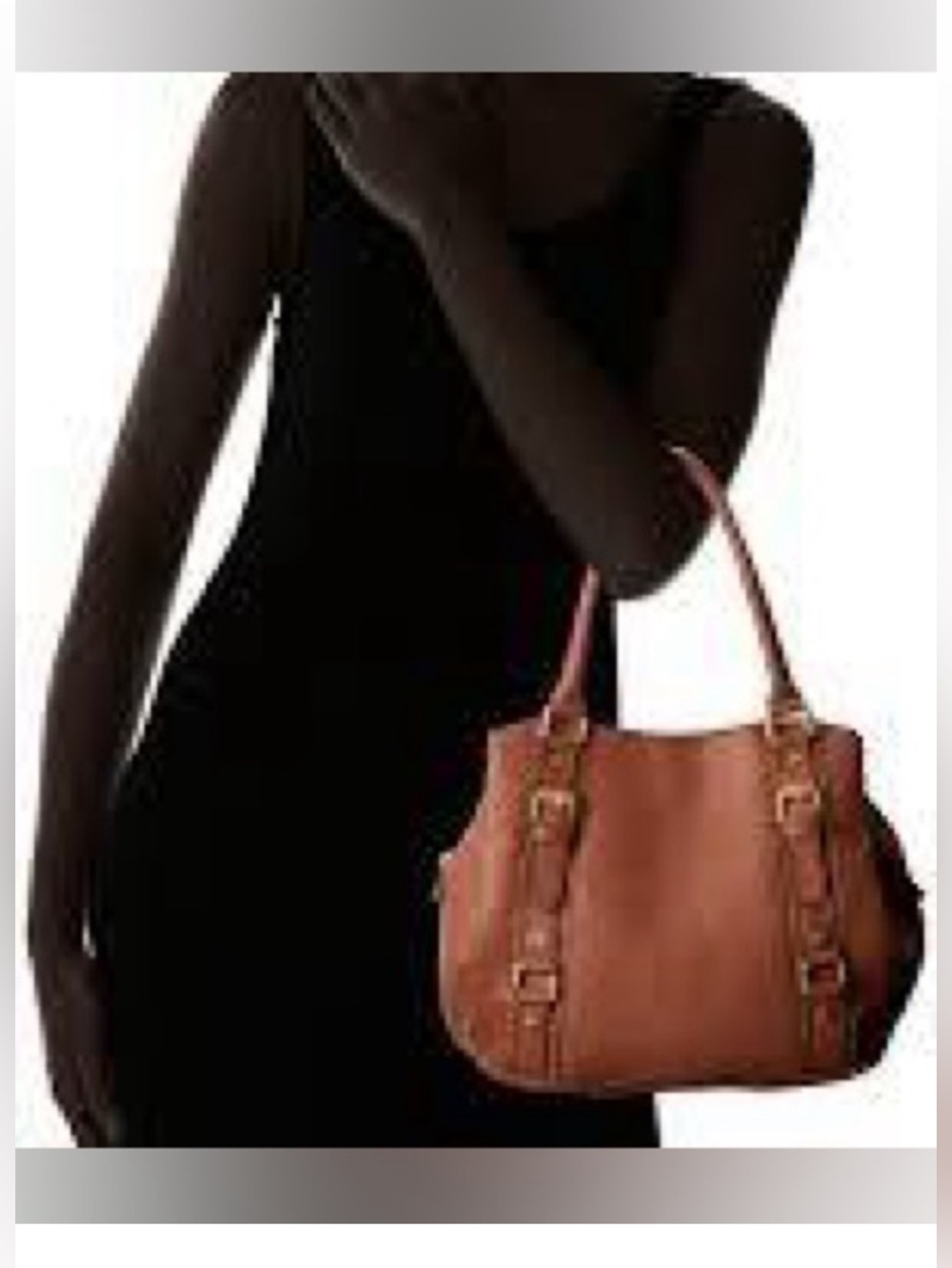 Brand New Cognac PL Leather Equestrian Hobo